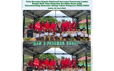 Selamat kepada Pemenang Lomba Classmeeting Semester Genap Tahun Pelajaran 2025/2026, Berikut Daftarnya,