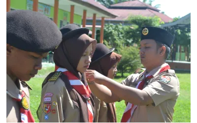Gudep MAN 5 Pasaman Barat laksanakan Pelantikan Penegak Bantara dan Laksana 