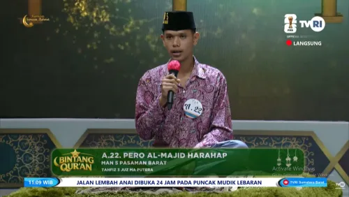 Pero Al-Majid Harahap, Siswa MAN 5 Pasaman Barat Wakili Kemenag Kabupaten Pasaman Barat pada Lomba Tahfiz Al-Qur’an antar MA Tingkat Provinsi