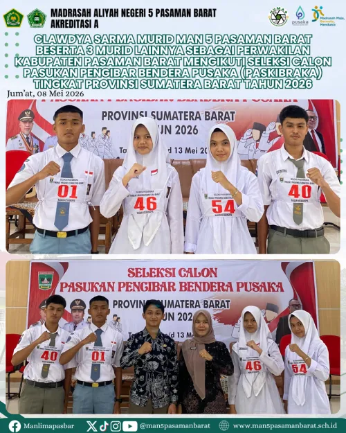 Murid MAN 5 Pasaman Barat Ikuti Seleksi Calon Seleksi Paskibraka Provinsi Sumatera Barat Tahun 2026