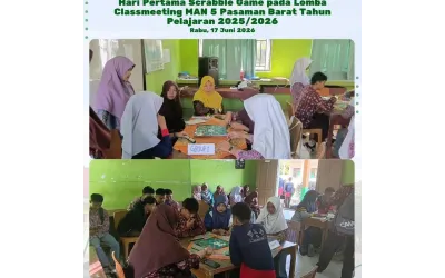 MAN 5 Pasaman Barat gelar Lomba Scrabble Game pada Classmeeting Semester Genap Tahun Pelajaran 2025/2026
