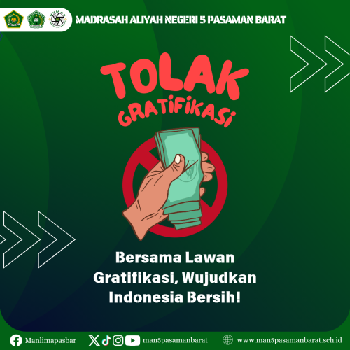 MAN 5 Pasaman Barat Tolak Gratifikasi