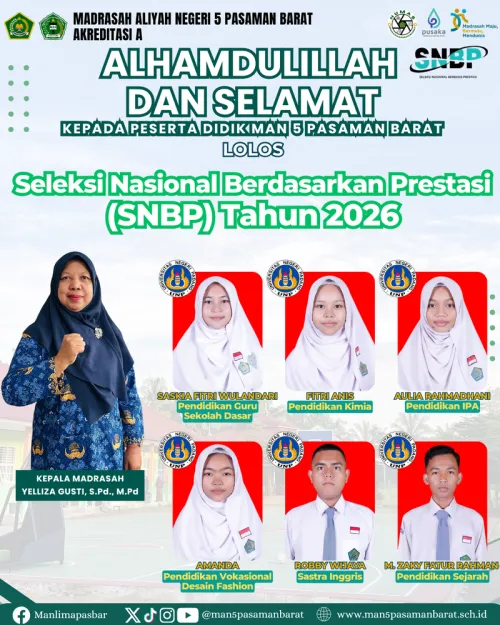 Sembilan Siswa MAN 5 Pasaman Barat Lulus SNBP Tahun 2026