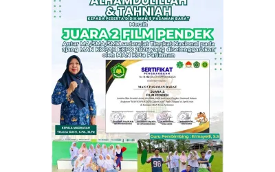 MAN 5 Pasaman Barat Raih Juara 2 Film Pendek Antar SMA/SMK/MA Sederajat Tingkat Nasinoal Tahun 2026